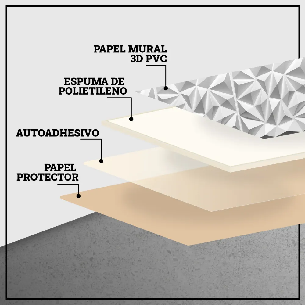 Panel Pared 3D Pvc Diamante Hogadepot