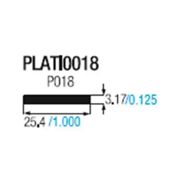 PLATI0018 PLATINA ALUMINIO 1 X 1/8 - P018 INSTA-YA PITALITO