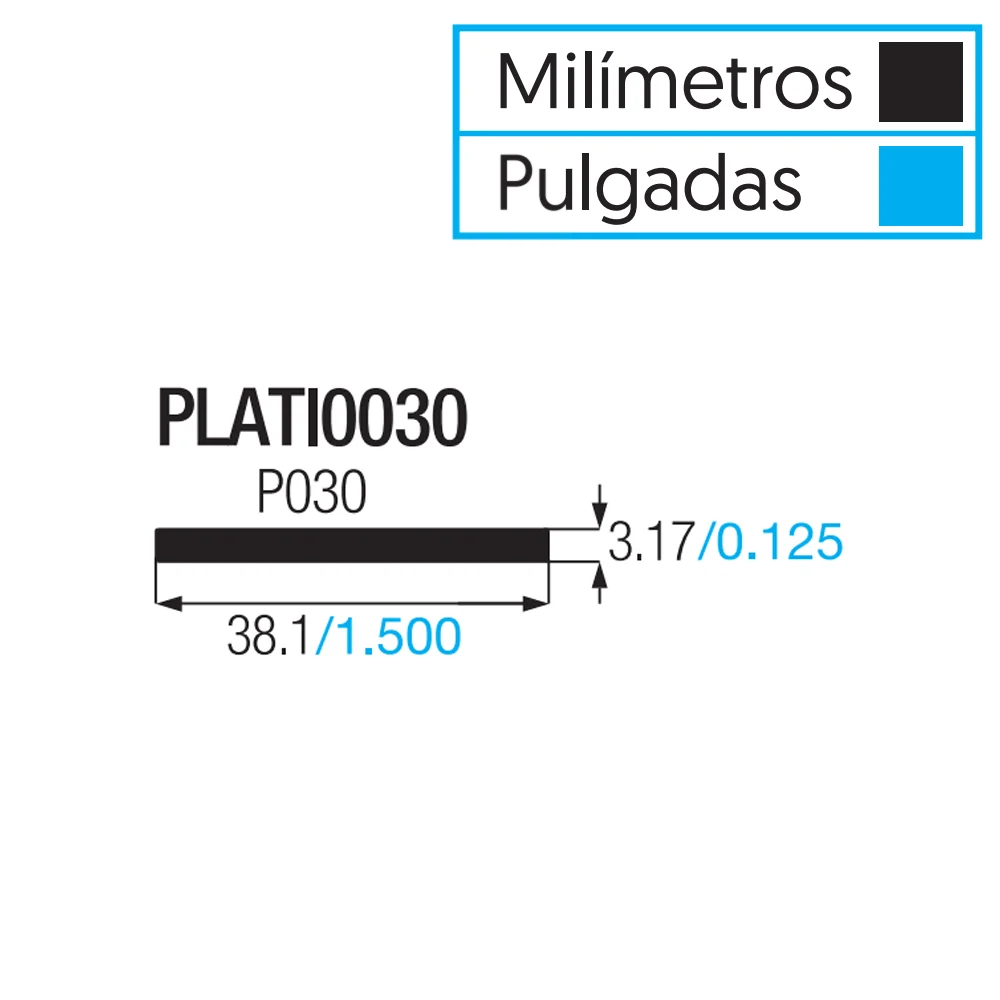 PLATI0030 PLATINA ALUMINIO 1 1/2 X 1/8 - P030 INSTA-YA PITALITO