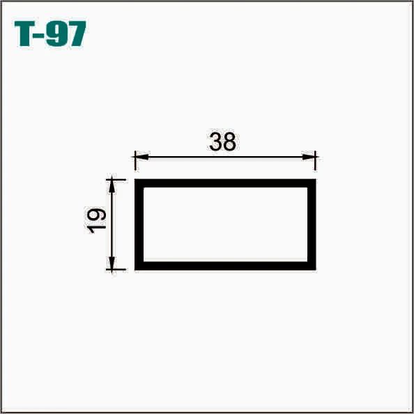 T097B / LT-097 TUBULAR RECTANGULAR ALUMINIO 1-1/2 X 3/4 LISO - T097 Negro INSTA-YA PITALITO