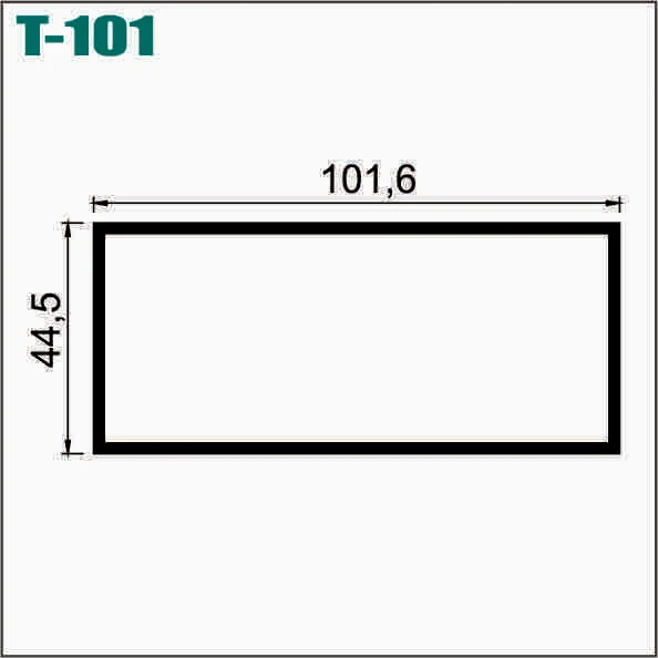 TUBULAR RECTANGULAR ALUMINIO 4 X 1-3/4 LISO - T 101 / CIA-D083 Gris INSTA-YA PITALITO
