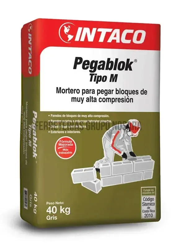 MORTERO PEGABLOCK TIPO M 40KG INTACO