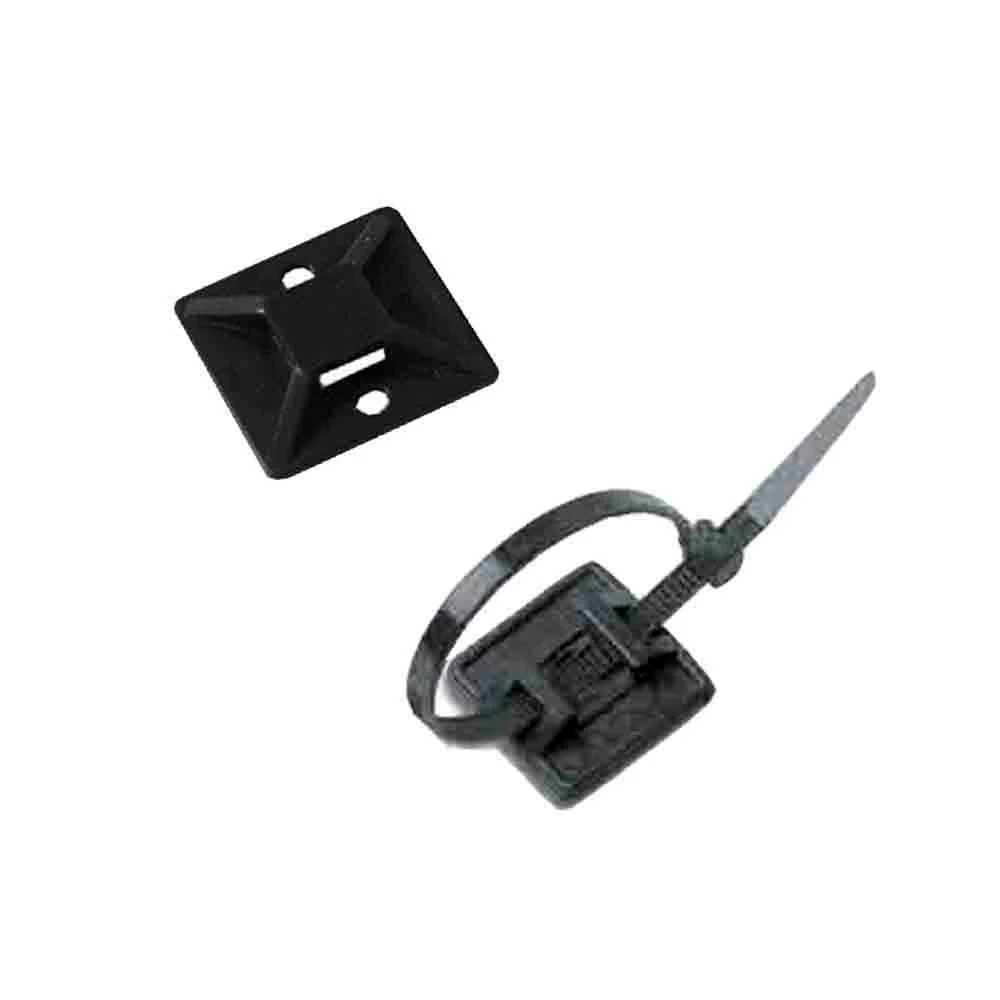 PACK 100 unid. BASE DE ANCLAJE ADHESIVA PARA BRIDAS 3,6mm NEGRA LAPAFIL