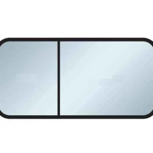 Ventana doble con ventilación lateral Lippert Serie 3000 de 183 x 71 cm (72 x 28 pulgadas), tintada G20, marco negro Lippe...