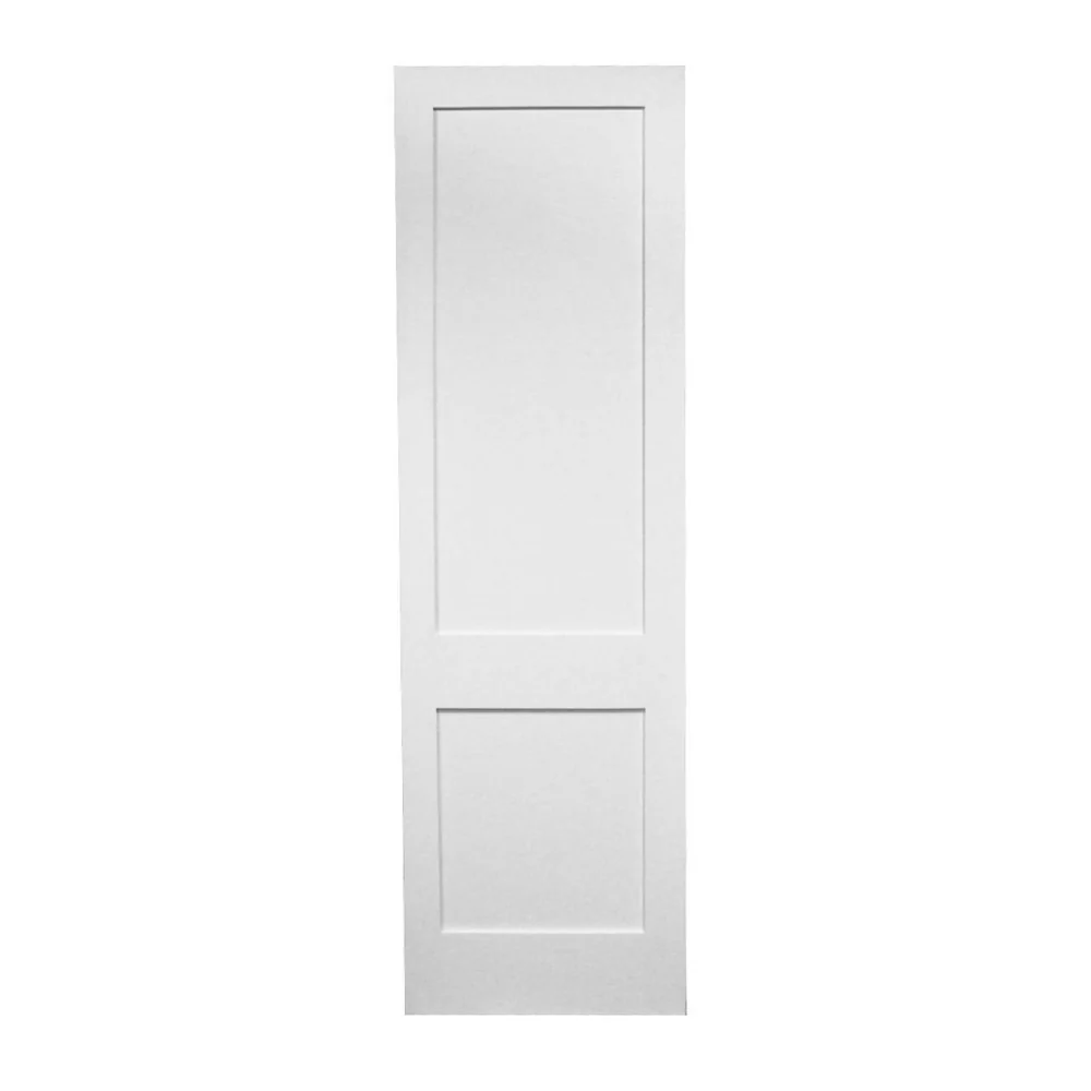 Losa para puerta interior de MDF con imprimación de núcleo sólido de 2 paneles, estilo Shaker blanco, de 30 x 8 ft