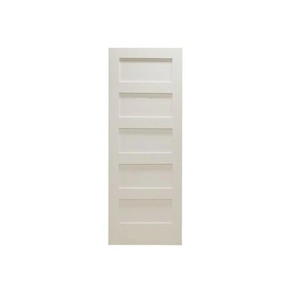 Losa para puerta interior de MDF con imprimación de núcleo sólido de 5 paneles Shaker de 32 x 6 ft 8