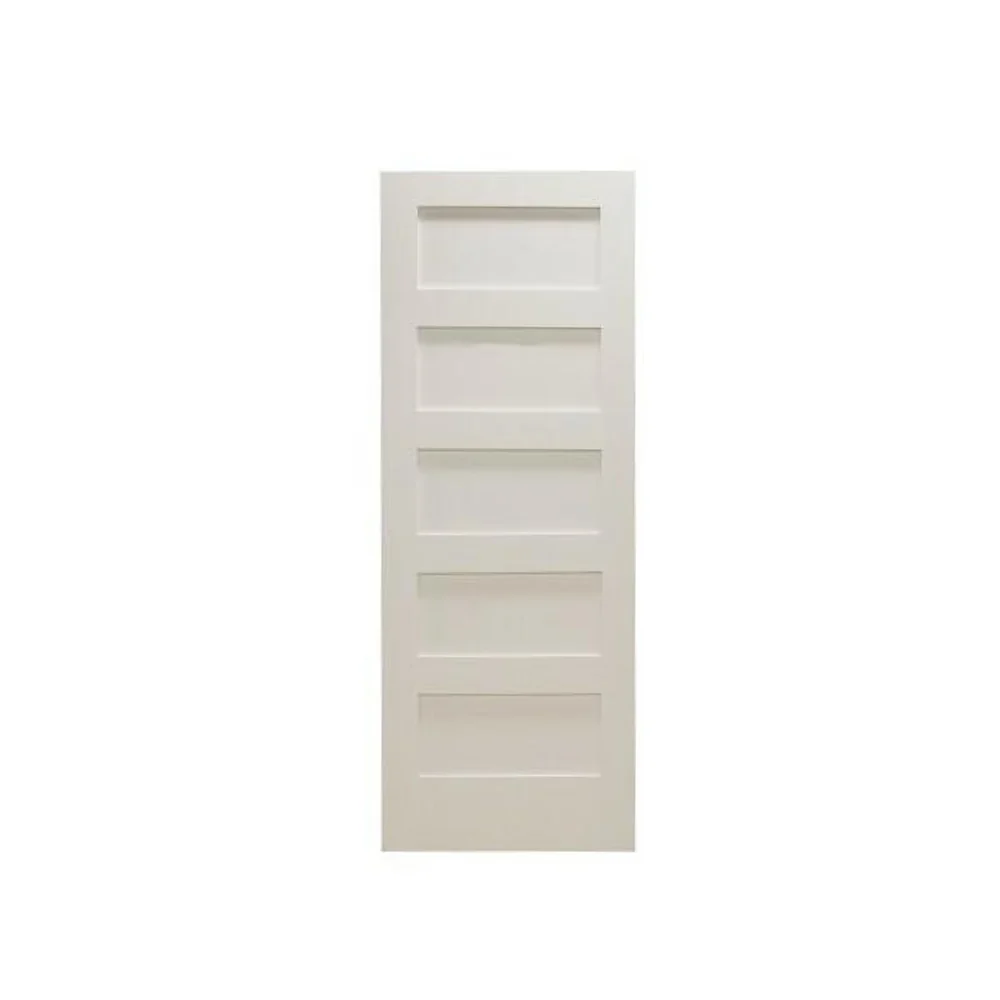 Losa para puerta interior de MDF con imprimación de núcleo sólido de 5 paneles Shaker de 32 x 8 ft