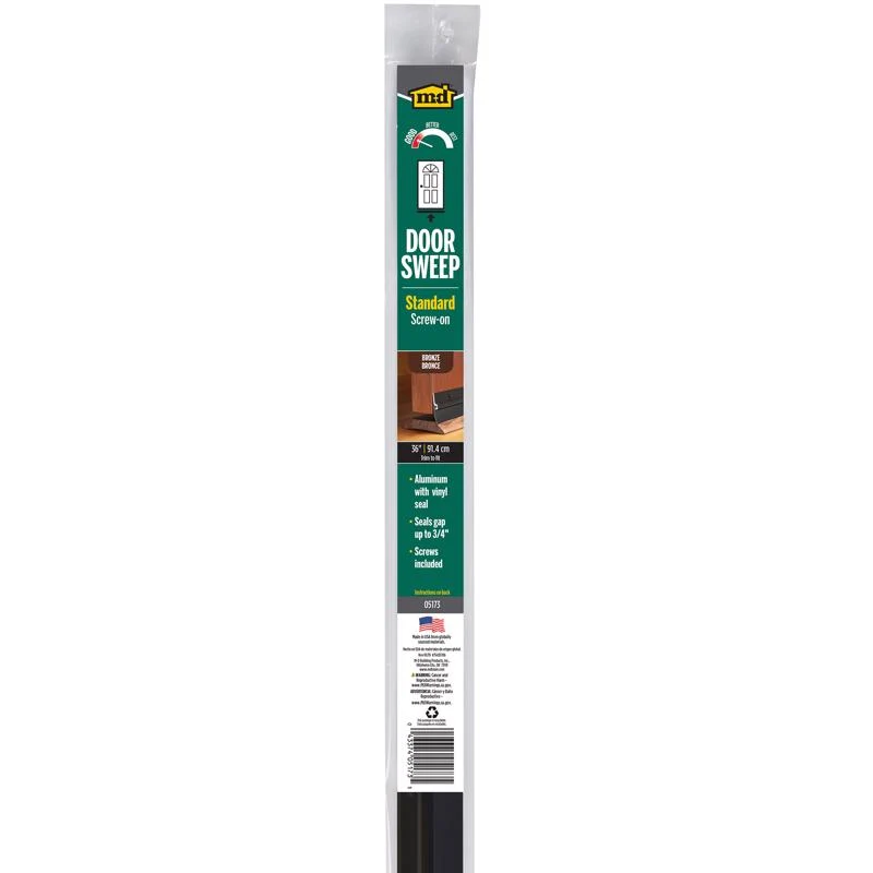 MD Building Products - Barrido de aluminio bronce para puertas de 36 pulg. de largo y 1,38 pulg. M-D Building Products