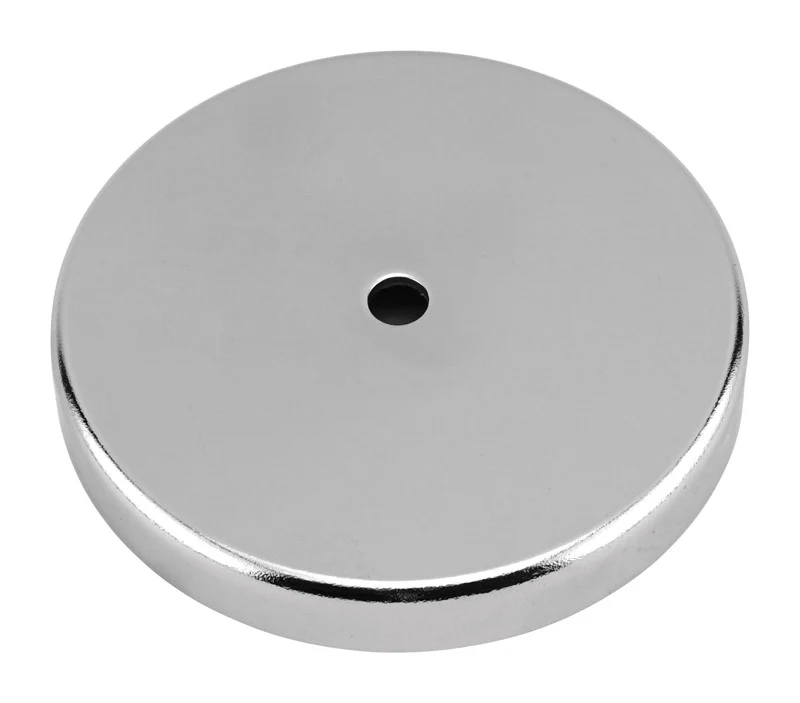 Magnet Source .18 . L X 1.21 . W Silver Round Base Magnet 10 lb. pull 2 pc - Open Box