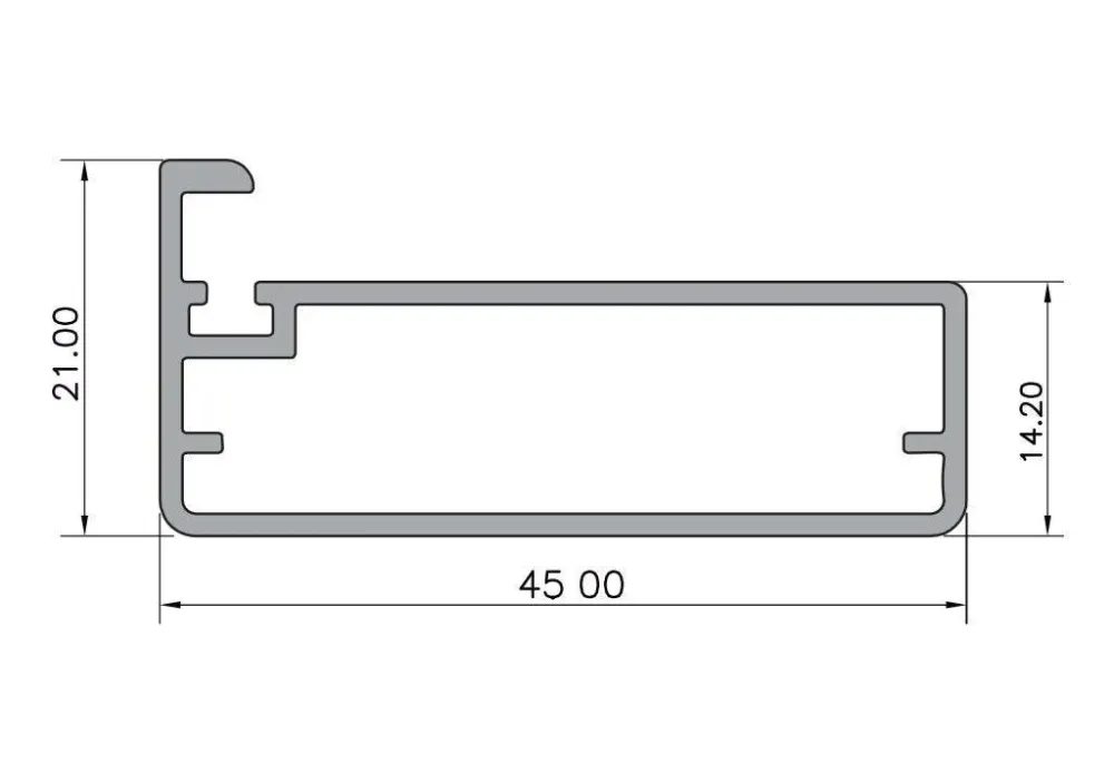 Perfil para puertas de aluminio x 3 m Marketplace - MADECENTRO