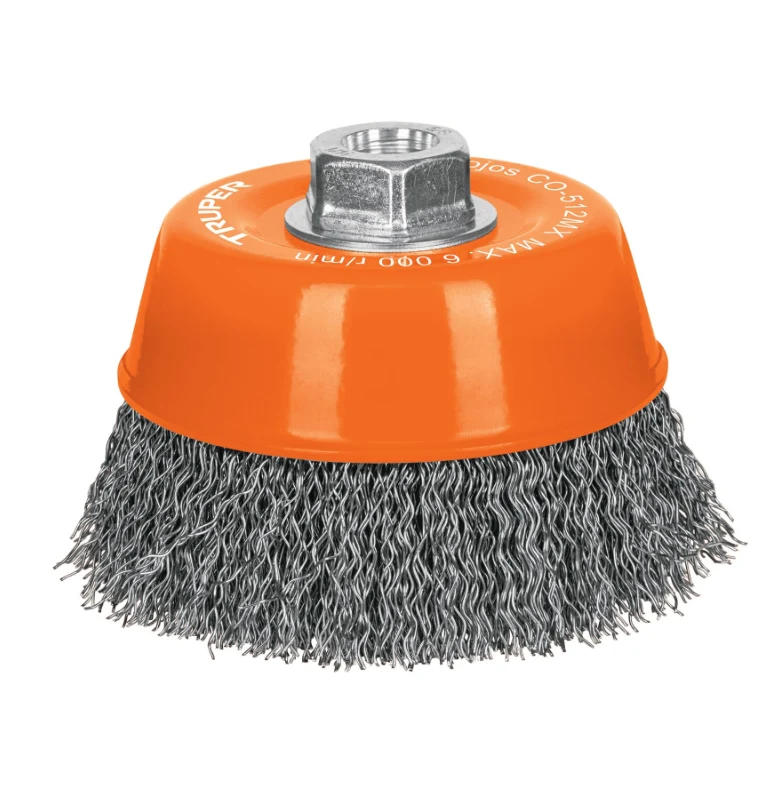 CARDA COPA 5" ALAMBRE ONDULADO GRUESO, EJE M14, TRUPER 17534 My Store