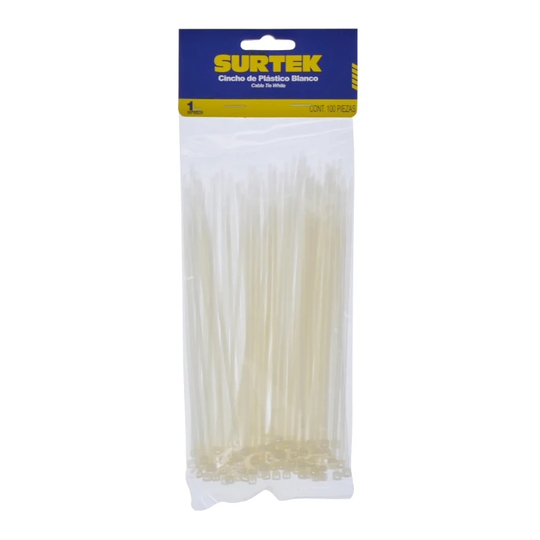 CINCHOS 165X2.5MM 100PZAS BLANCO 114202 SURTEK My Store