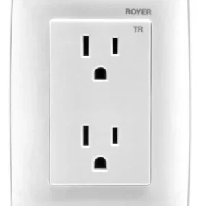 PLACA 3 MÓDULOS CON RECEPTACULO DÚPLEX BLANCO ROYER 100 My Store