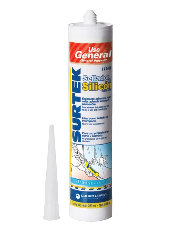 SILICÓN DE USO GENERAL TRANSPARENTE 280ML 113450 SURTEK My Store