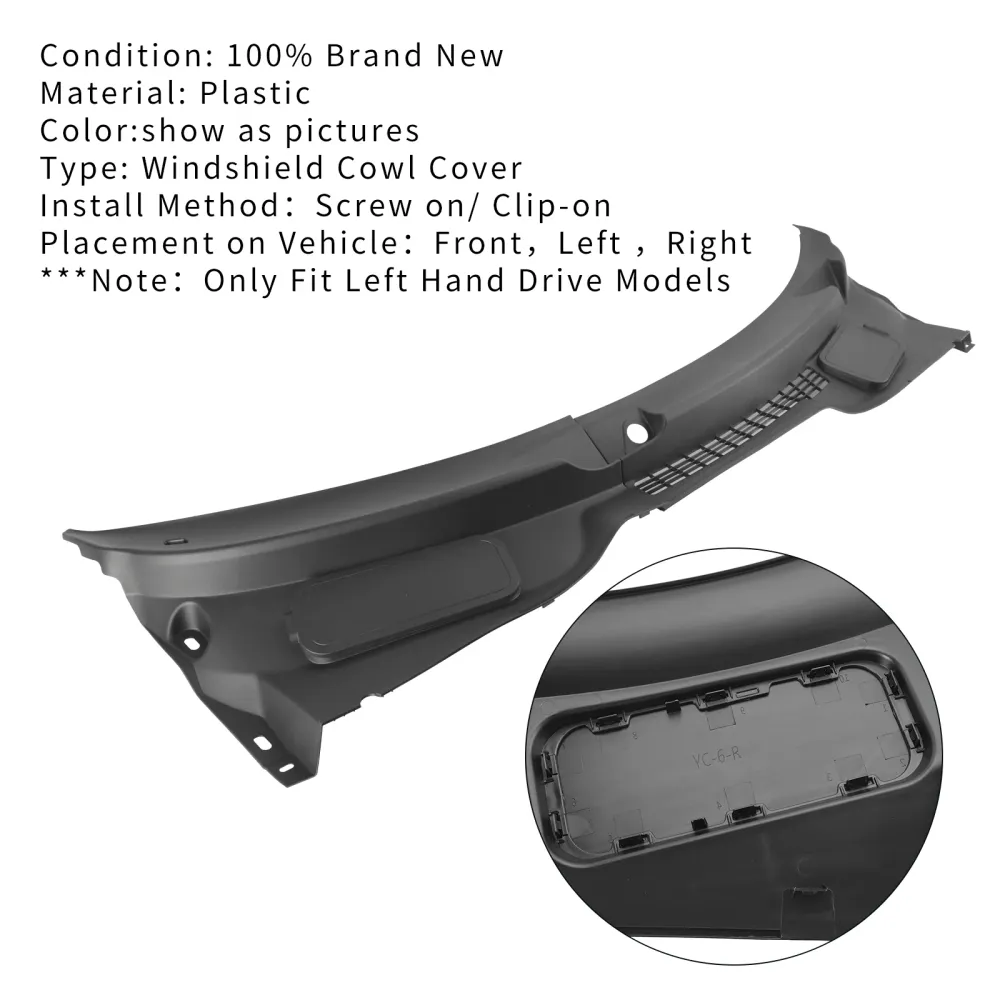 Panel de cubierta de parabrisas Mini Cooper Paceman R61 2012-2016 51719808095+51719808096