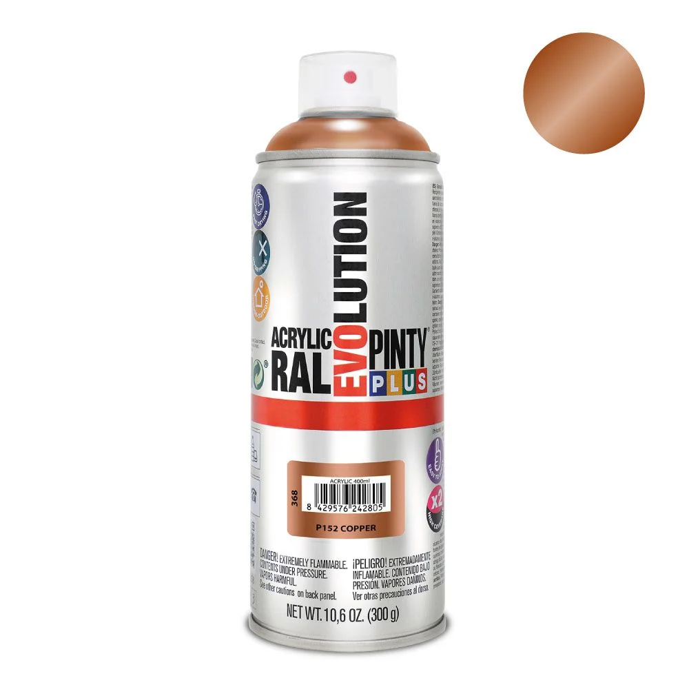 PINTURA ACRÍLICA SPRAY EVOLUTION 520 cc P152 COBRE PINTY PLUS