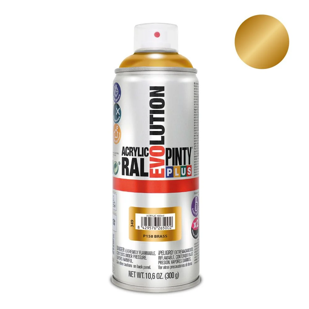 PINTURA ACRÍLICA SPRAY EVOLUTION 520 cc P158 LATÓN PINTY PLUS