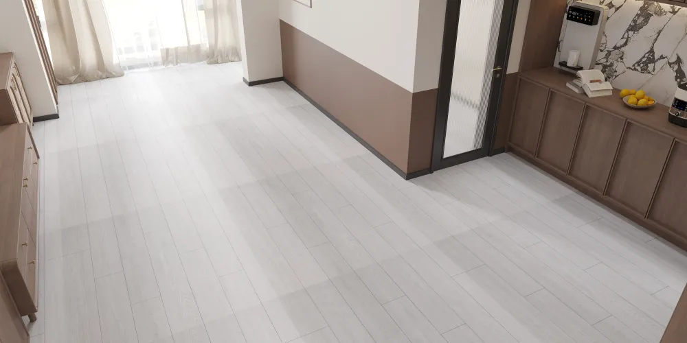 Piso Vinyl Click 122x18 Gris Claro - Porcelamika