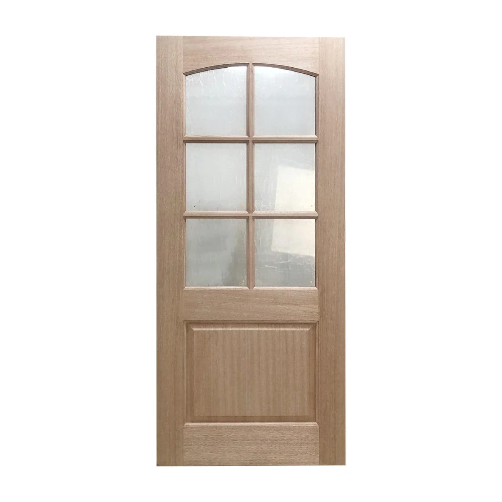 Puerta arqueada de caoba para exteriores de 3 pies y 6 pulgadas x 8 pies con 6 paneles