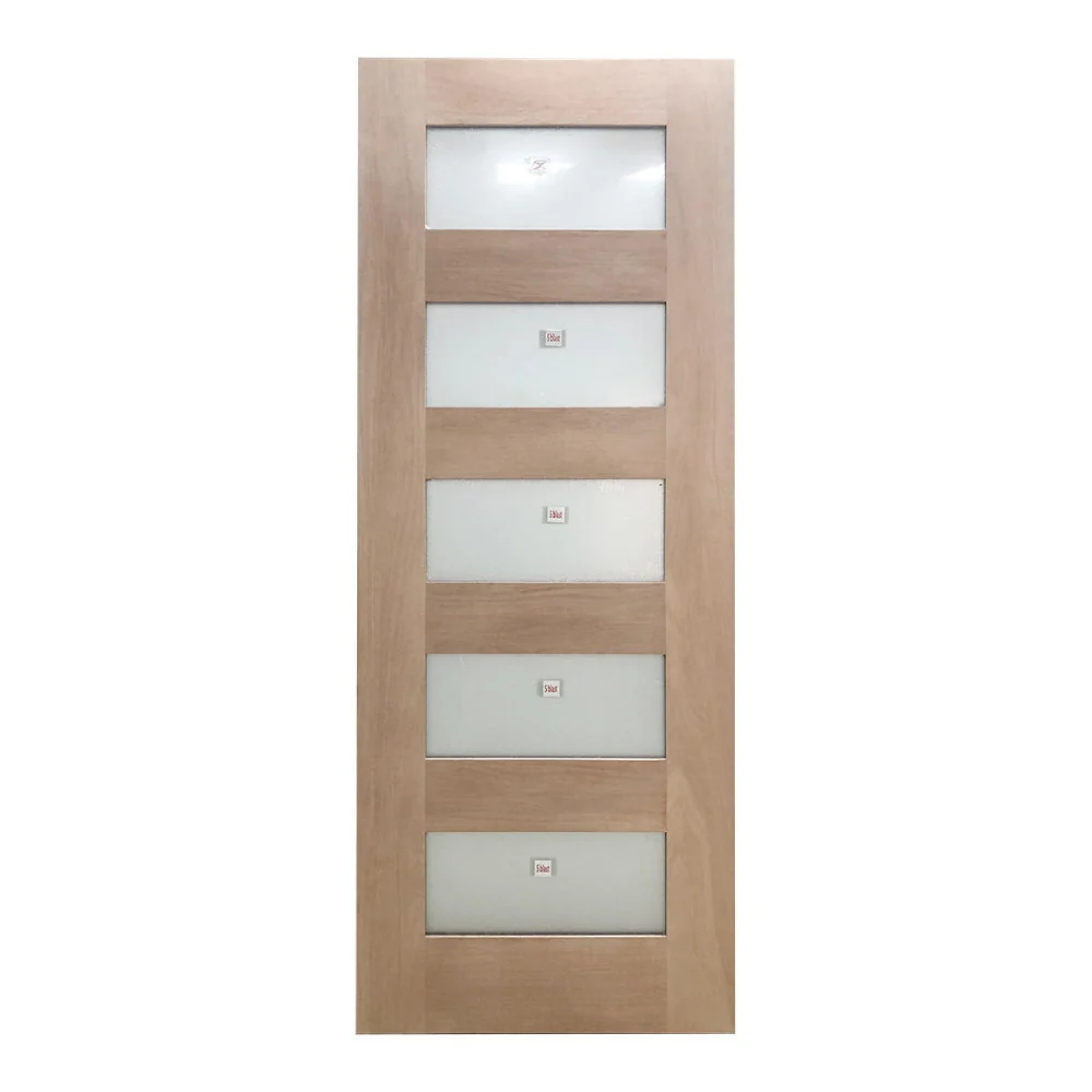 Puerta de caoba para exteriores de 3 pies x 8 pies, moderna, de 5 niveles