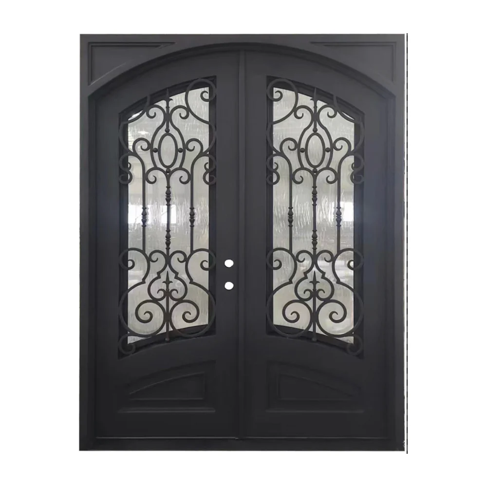 Puerta doble frontal precolgada de hierro forjado de 6 pies x 8 pies de la marca Cielo
