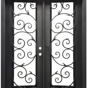 Puerta doble precolgada de hierro forjado para exterior Lily 6/0x8/0