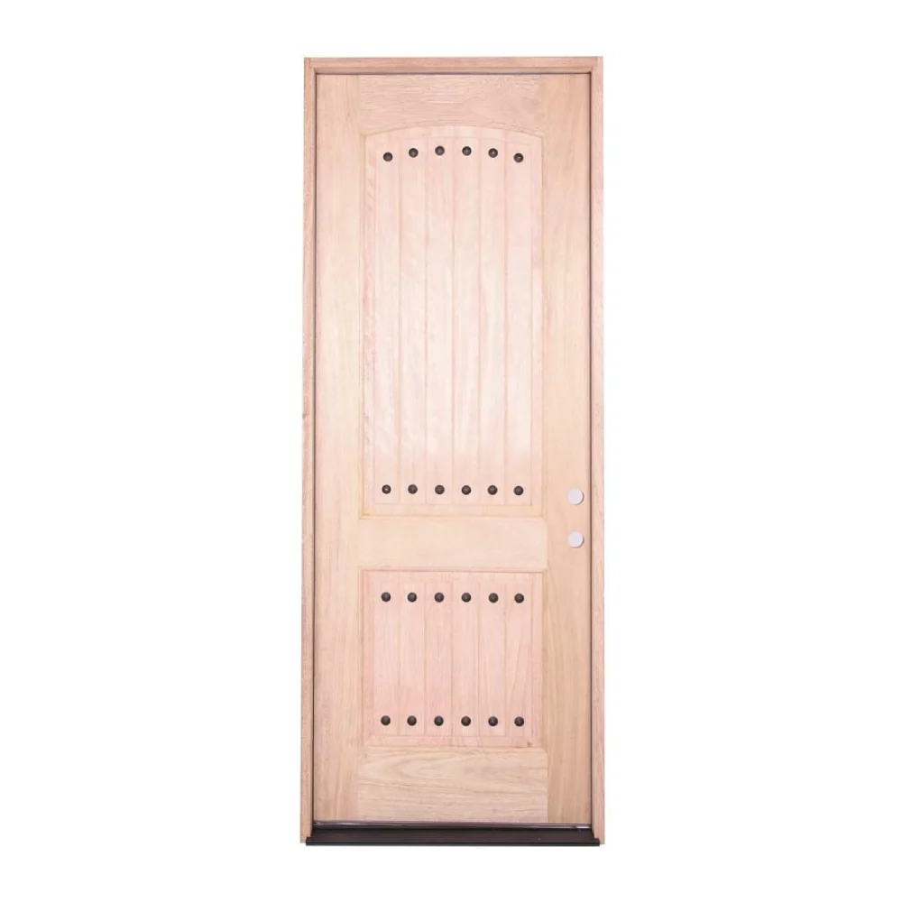 Puerta exterior de caoba de 2 paneles Clavos de 3 pies x 8 pies
