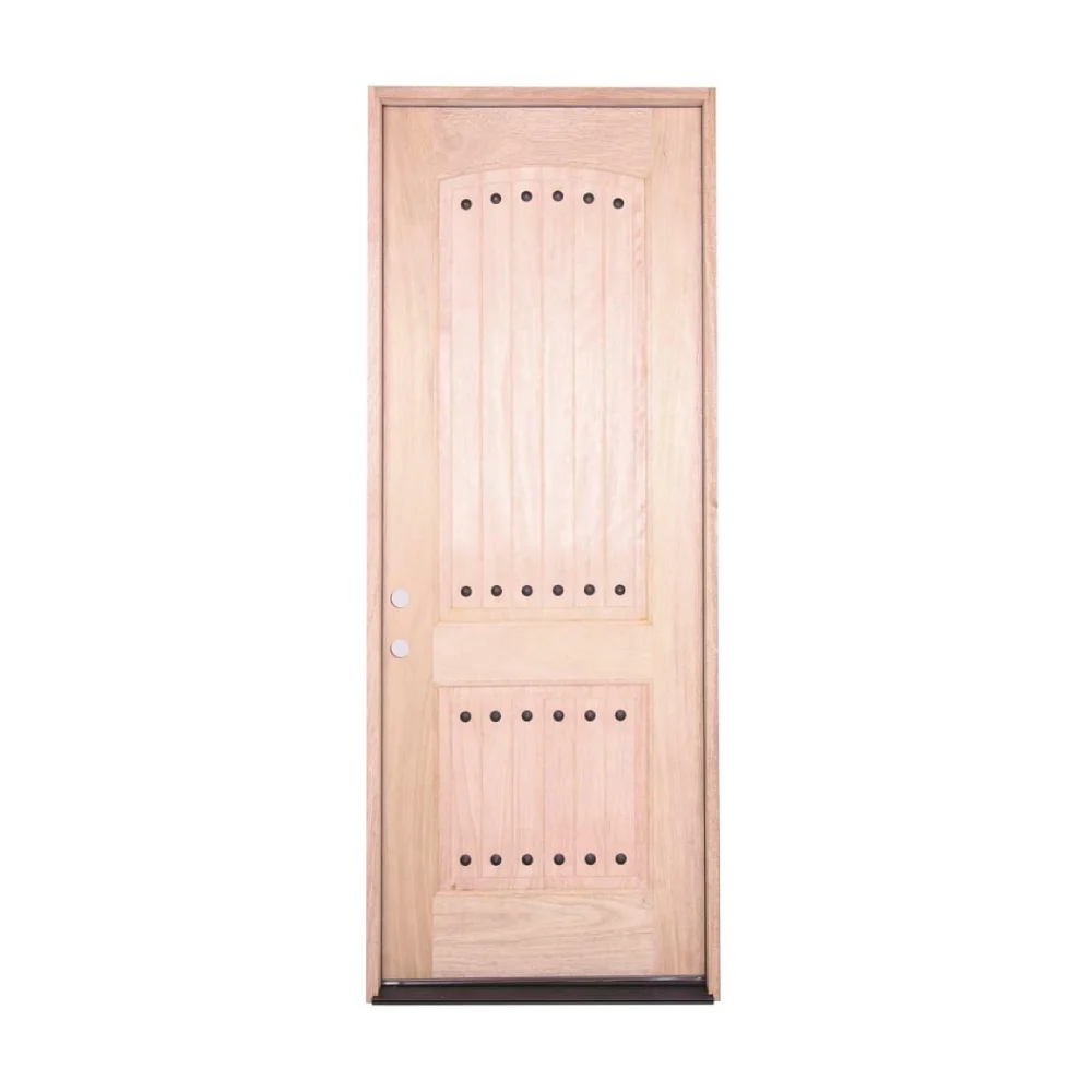 Puerta exterior de caoba de 2 paneles Clavos de 3 pies x 8 pies