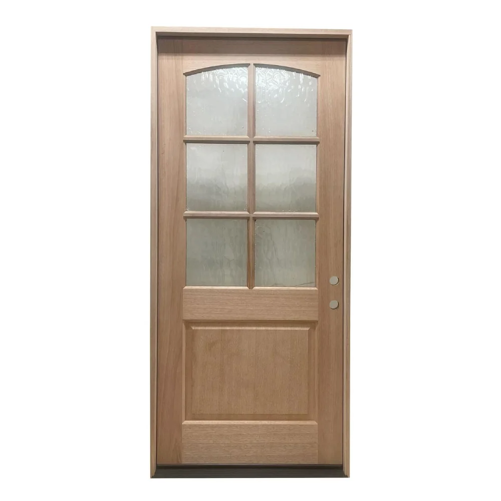 Puerta exterior de caoba de 3 pies y 6 pulgadas x 8 pies con 6 paneles