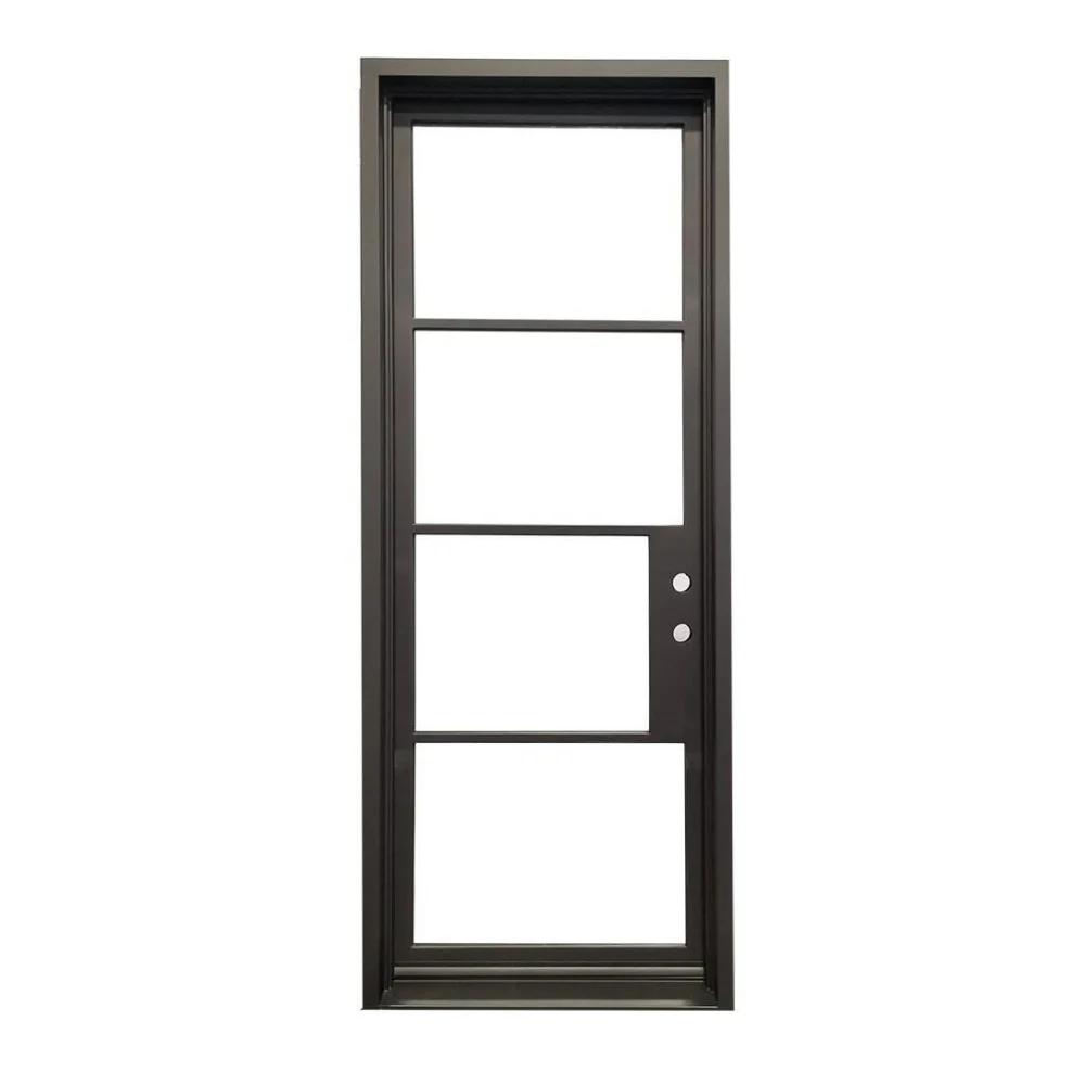 Puerta de hierro forjado para exterior individual de 3 pies y 6 pulgadas x 8 pies
