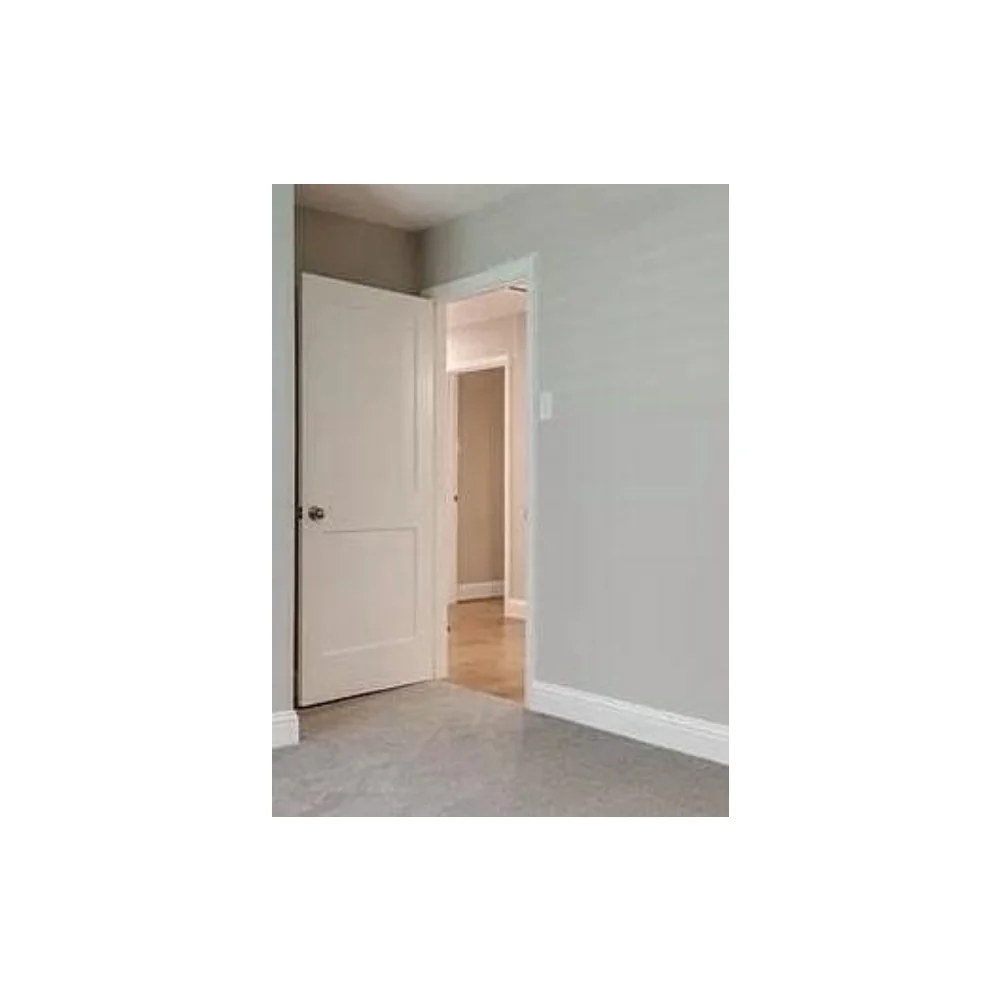 Puerta interior precolgada de MDF con imprimación sólida, de 2 paneles, color blanco, de 32 x 6 pies 8 pulgadas