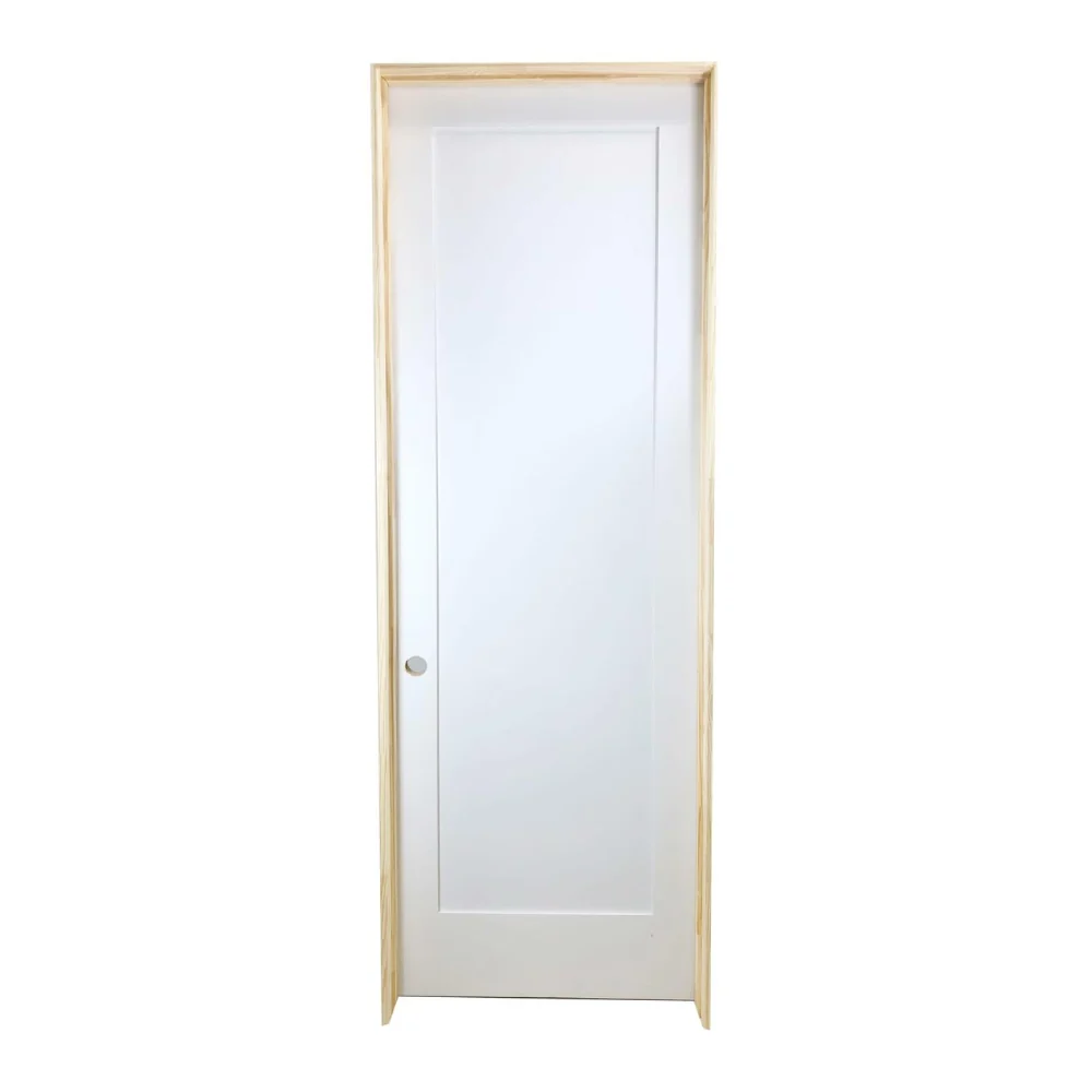 Puerta interior precolgada de MDF con núcleo sólido, imprimada, de 18 x 8 ft, de color blanco, de un panel