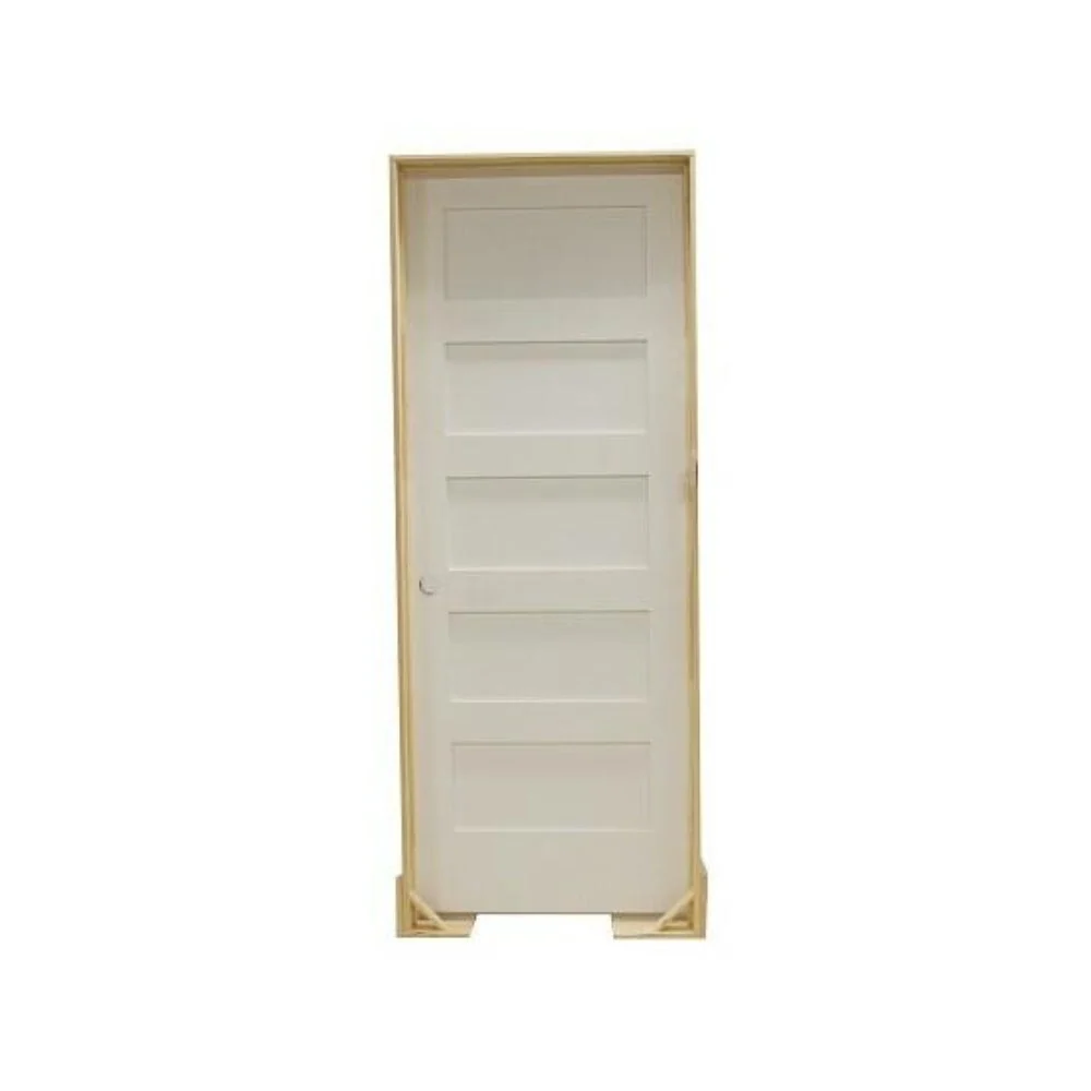 Puerta interior precolgada de MDF con núcleo sólido y cinco paneles, de estilo Shaker, de 30 x 8 ft