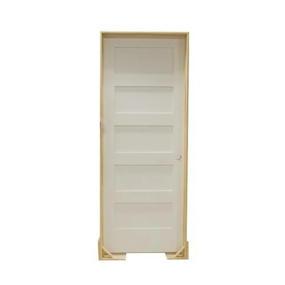 Puerta interior precolgada de MDF con núcleo sólido y 5 paneles, de estilo Shaker, de 3/0 x 8 pies