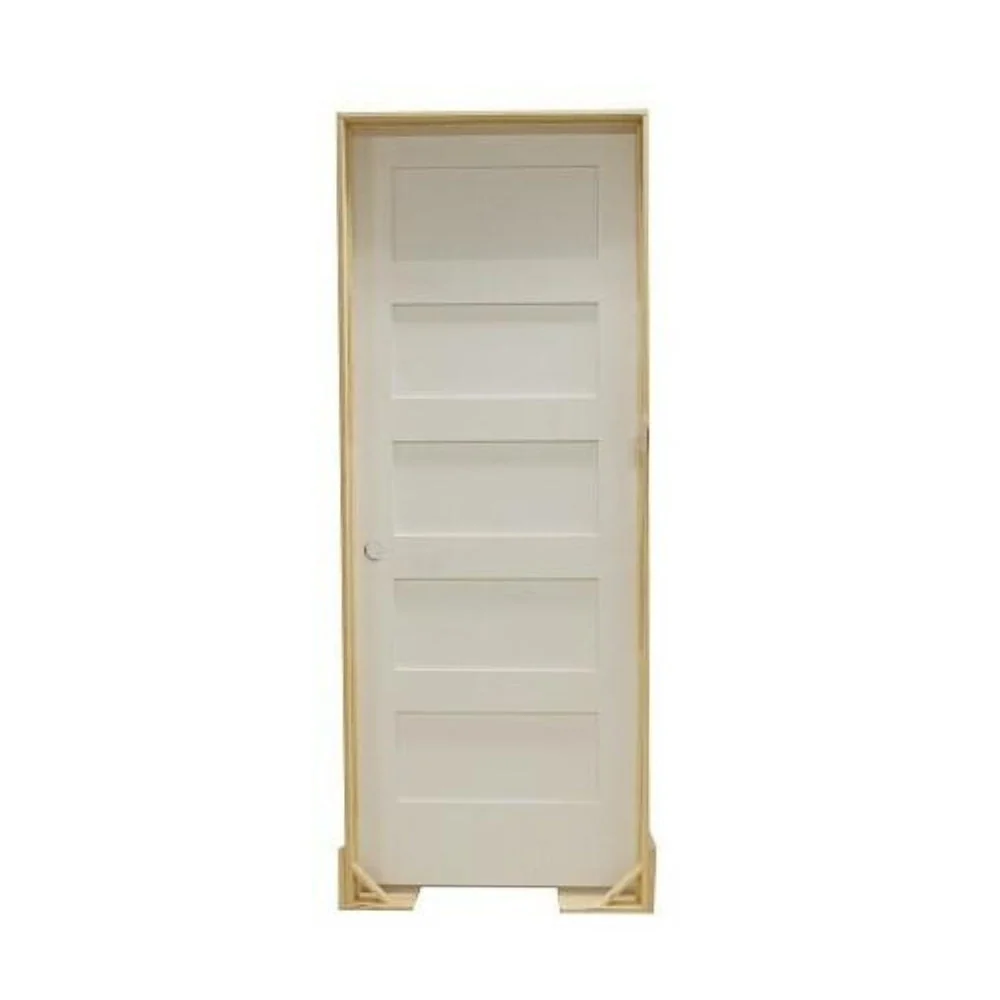 Puerta interior precolgada de MDF con núcleo sólido y 5 paneles, de estilo Shaker, de 3/0 x 8 pies