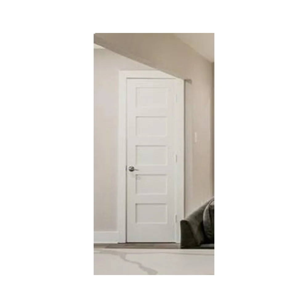 Puerta interior precolgada de MDF con núcleo sólido y 5 paneles, estilo Shaker, de 2/0 x 8 pies