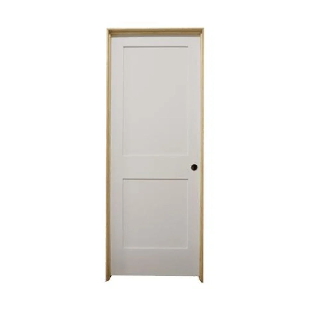 Puerta interior precolgada de MDF con núcleo sólido, imprimada, de 2 paneles, de color blanco, de 24 x 6 pies y 8 pulgadas