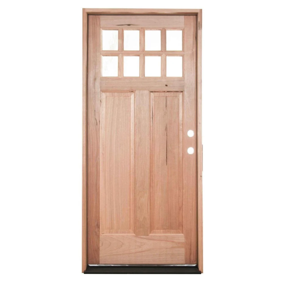Puerta precolgada exterior de caoba Craftsman de 8 pies x 6 pies 8 pulgadas
