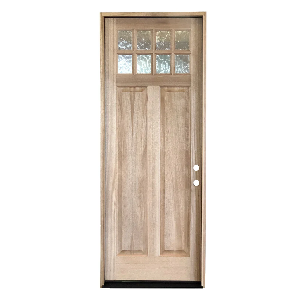 Puerta simple precolgada de caoba para exteriores Craftsman de 3/0 x 8 pies con 8 paneles