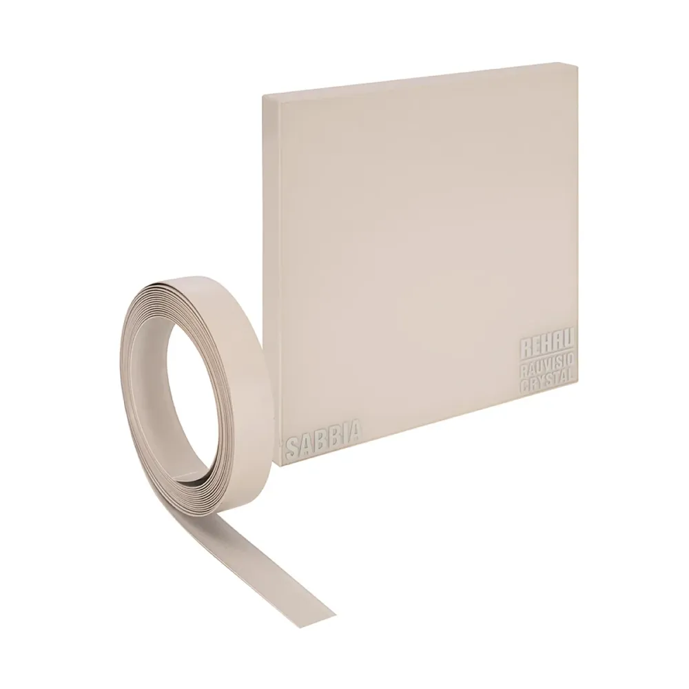 Canto semirigido mirror gloss color sabbia Rehau