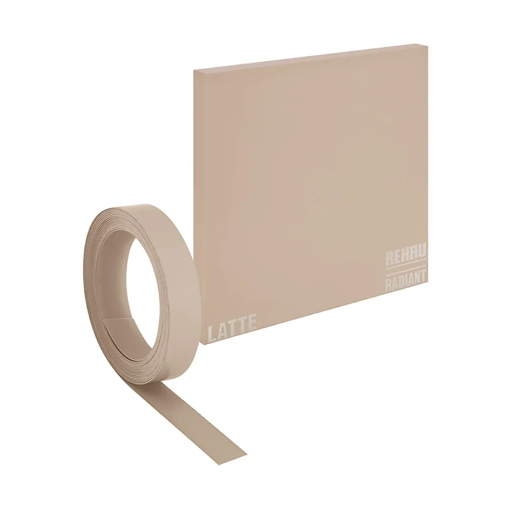 Tablero MDF laminado brillante latte estandar Rauvisio Radiant Rehau
