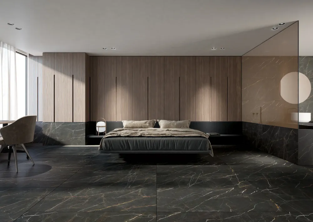 Porcelanato Rectificado Anticatto 60x120cm Negro - Saloni Laurent