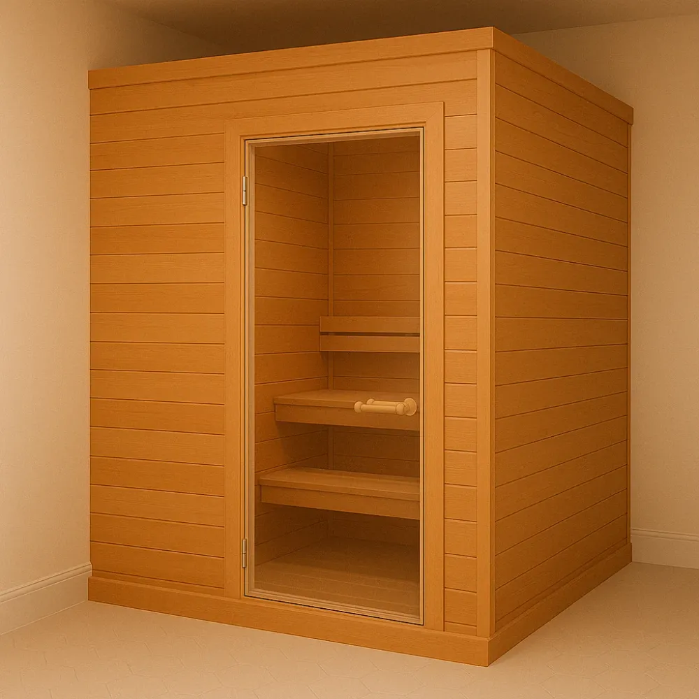Puerta de sauna de vidrio Scandia con marco, bisagras y manijas Scandia MFG