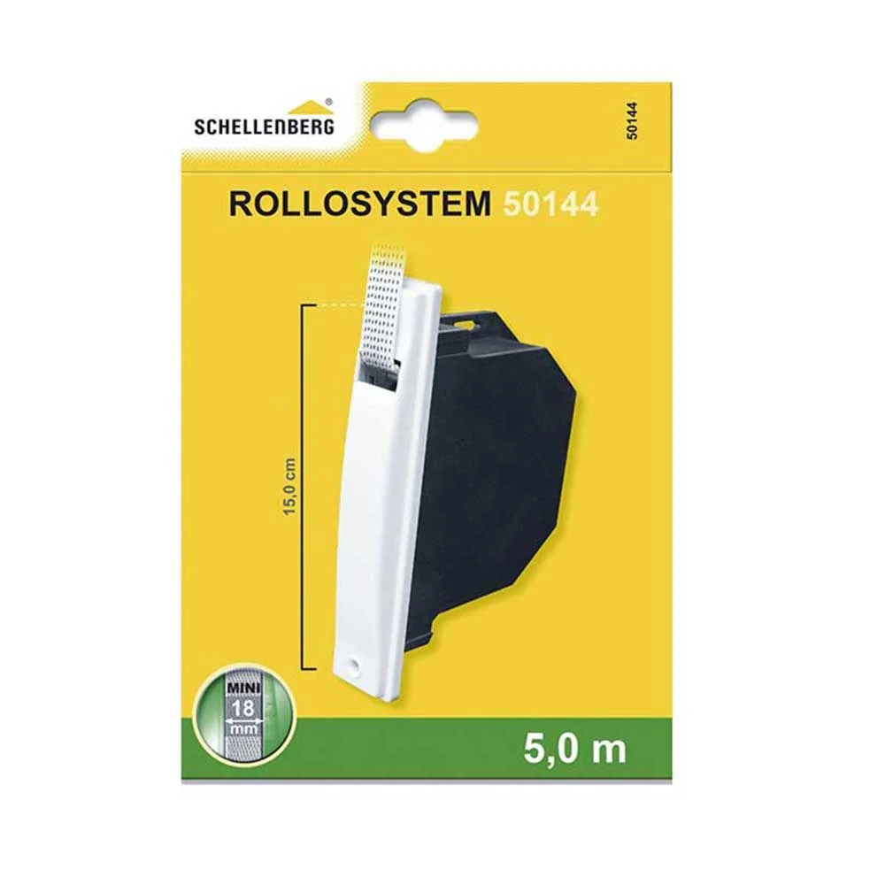 RECOGEDOR EMPOTRABLE MINIPACK PARA PERSIANA CINTA 5 m (DISTANCIA TALADRO 150 mm) SCHELLENBERG