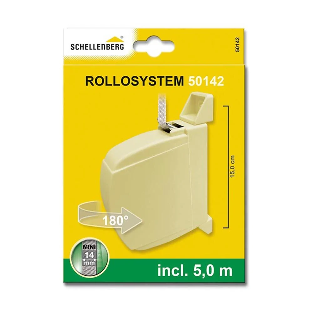 RECOGEDOR EXTERIOR ABATIBLE GIRATORIO 180° MINI DE CINTA 5 m BEIGE SCHELLENBERG