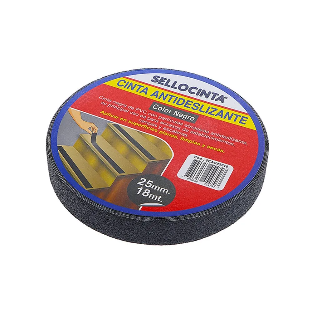 Cinta Antideslizante Negra 25 X 18 Mt SELLOCINTA