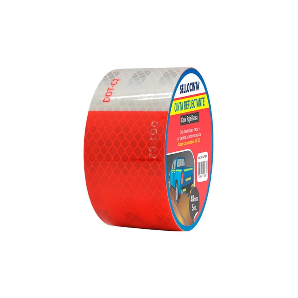 Cinta Reflectante Rojo/Blanco 48X5 Mt SELLOCINTA