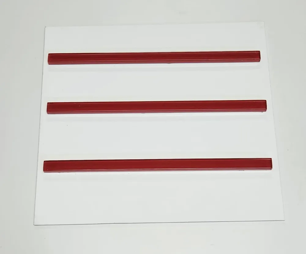 LAPIZ VIDRIO ROJO 2x25 cm (set x 3 unid.) Sensodeco