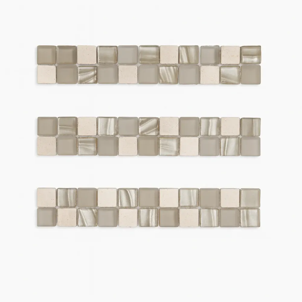 Listel Beige Ondulado 5x30 (x3 unid) Sensodeco