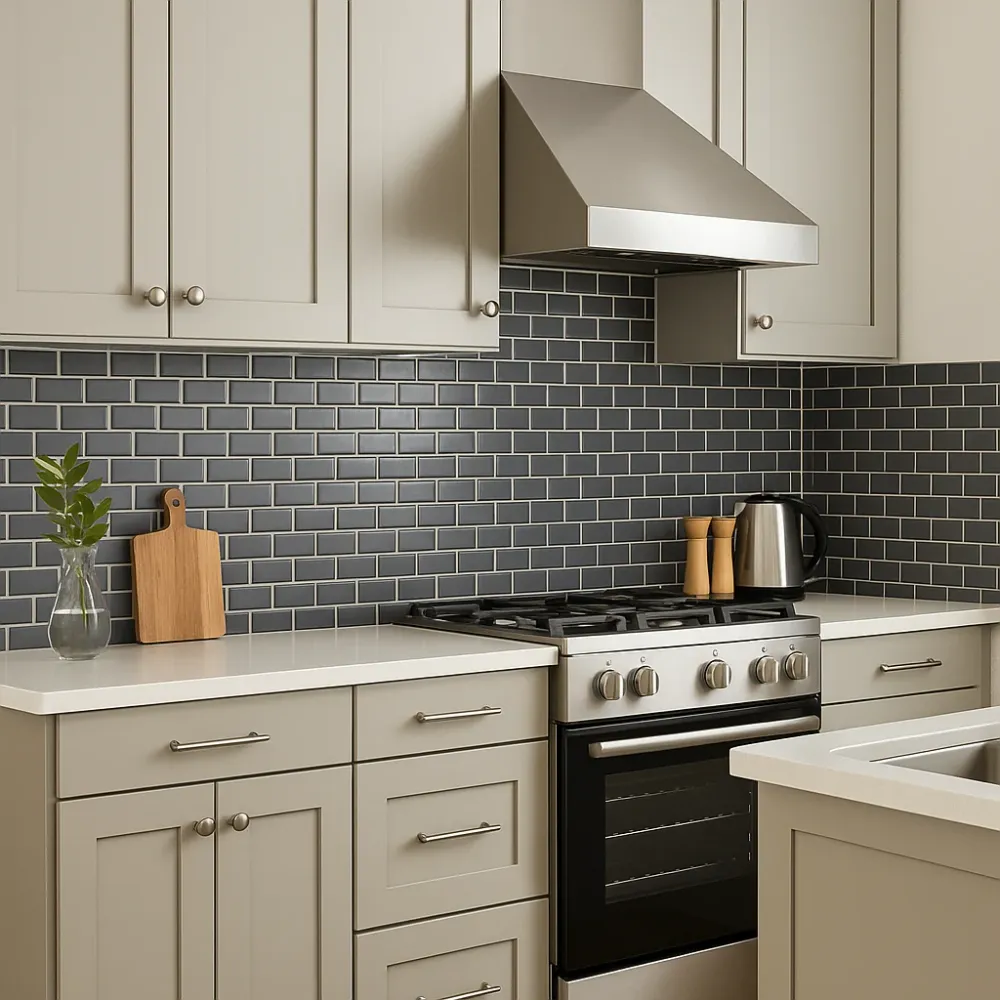 Mosaico Cerámica Biselada Gris Mate 30x30 Sensodeco